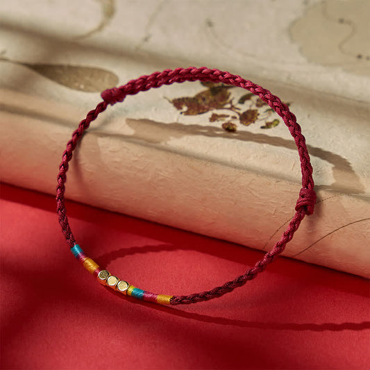 925 Sterling Silver Bead Red String Protection Bracelet