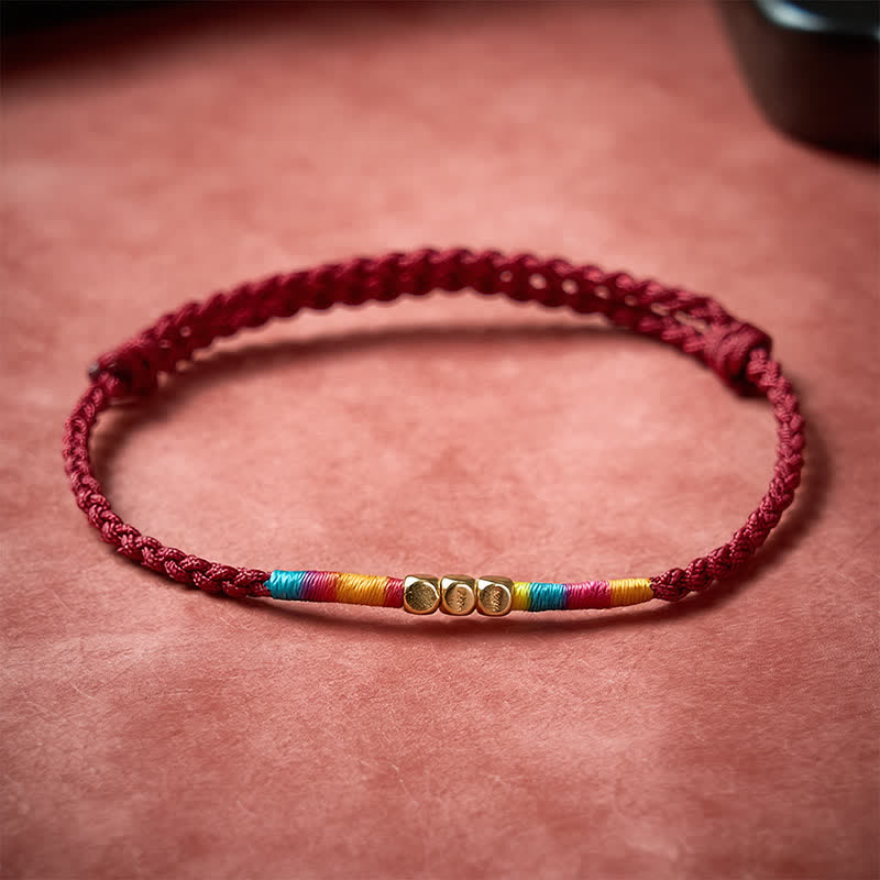 925 Sterling Silver Bead Red String Protection Bracelet