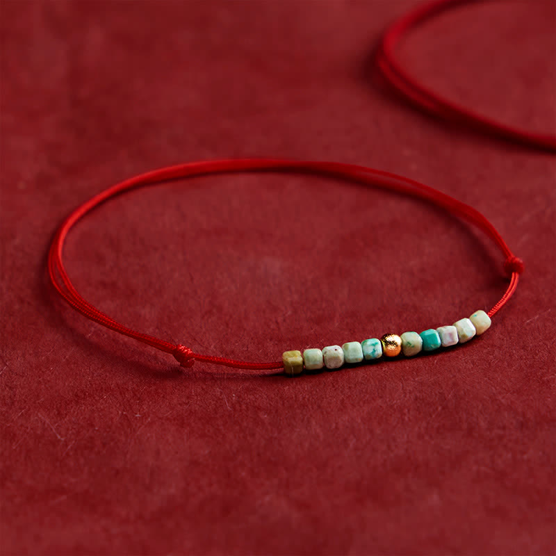 Hand-Woven Ultra-fine Turquoise Beads Luck Rope Bracelet