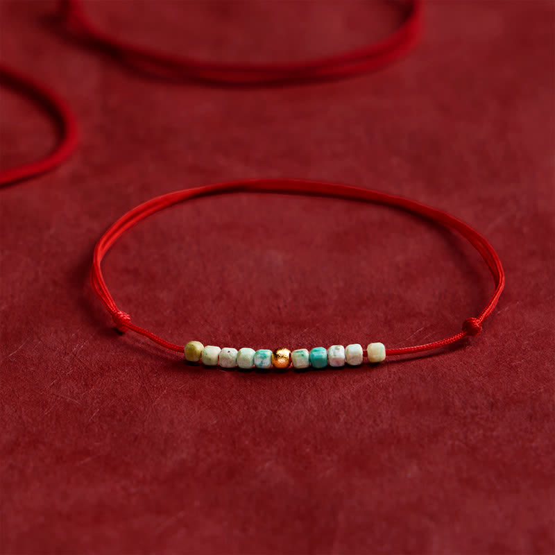 Hand-Woven Ultra-fine Turquoise Beads Luck Rope Bracelet