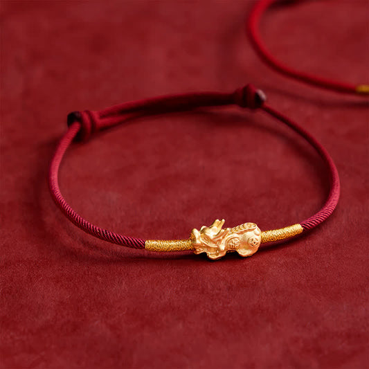Handmade Red String PiXiu Luck Bracelet