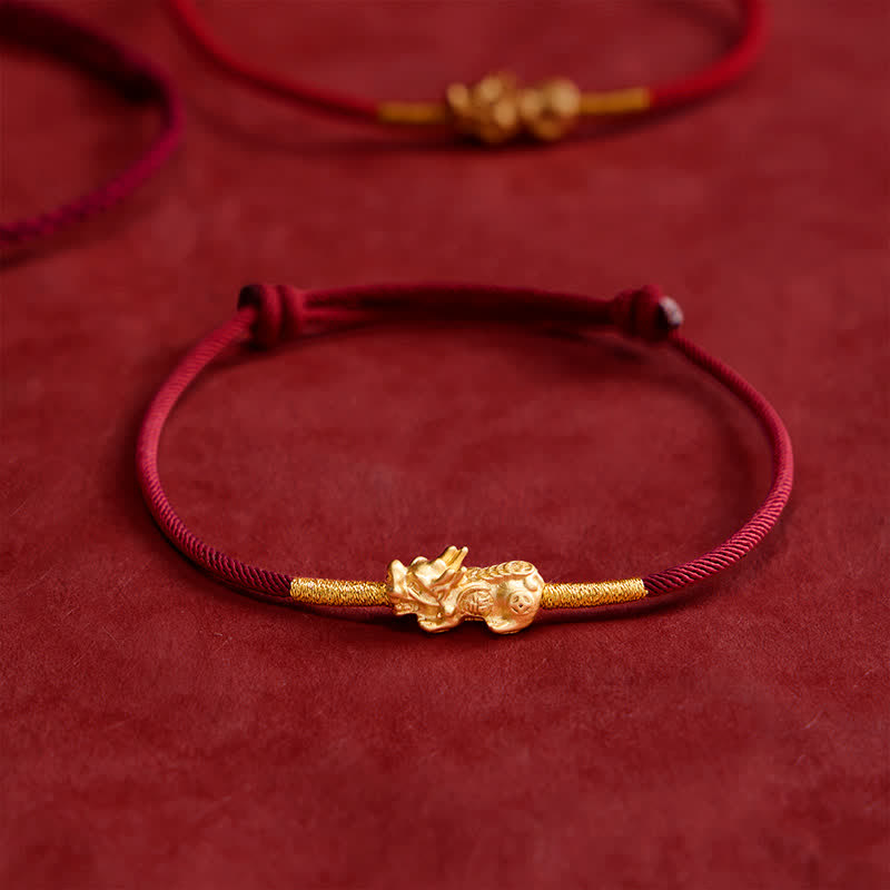 Handmade Red String PiXiu Luck Bracelet