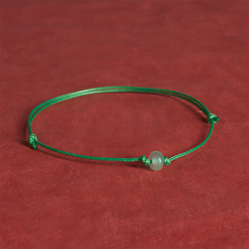 Minimalist Green Aventurine Protection Braided Red String Bracelet