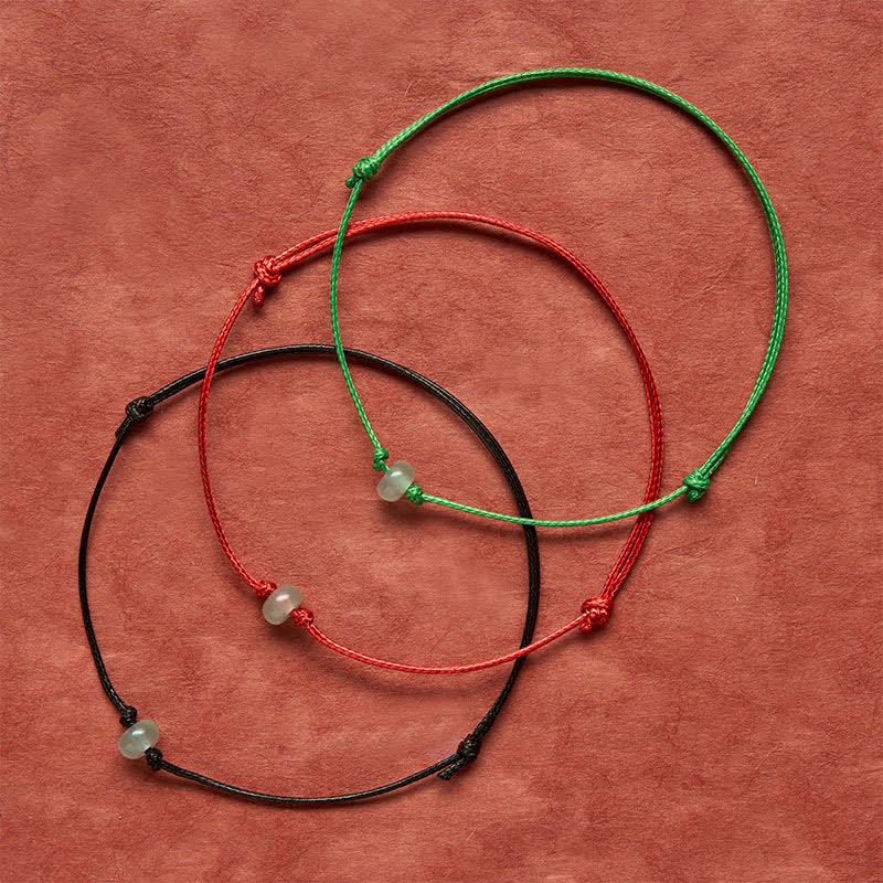 Minimalist Green Aventurine Protection Braided Red String Bracelet