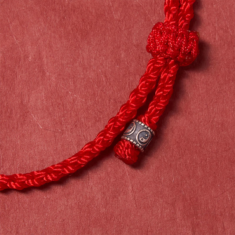 Red String 925 Sterling Silver Yin Yang Protection Bracelet