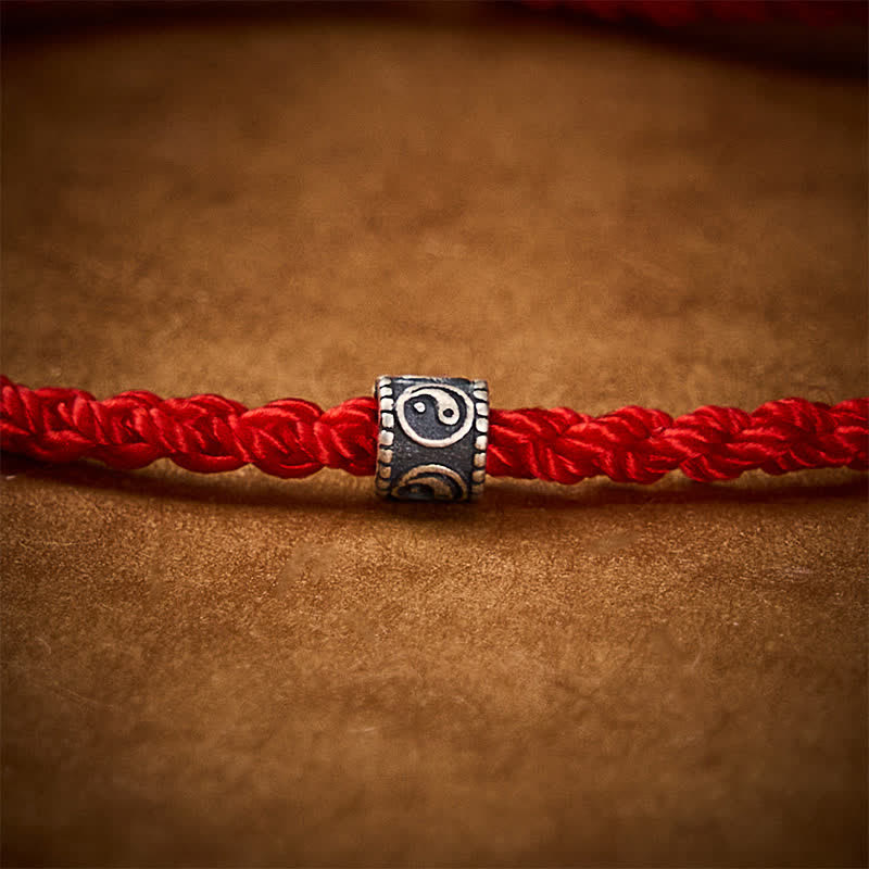 Red String 925 Sterling Silver Yin Yang Protection Bracelet