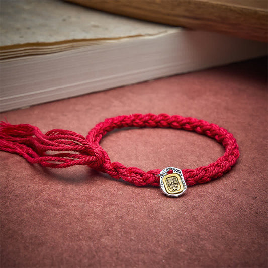 Copper Accent Red String Harmonic Connection Bracelet