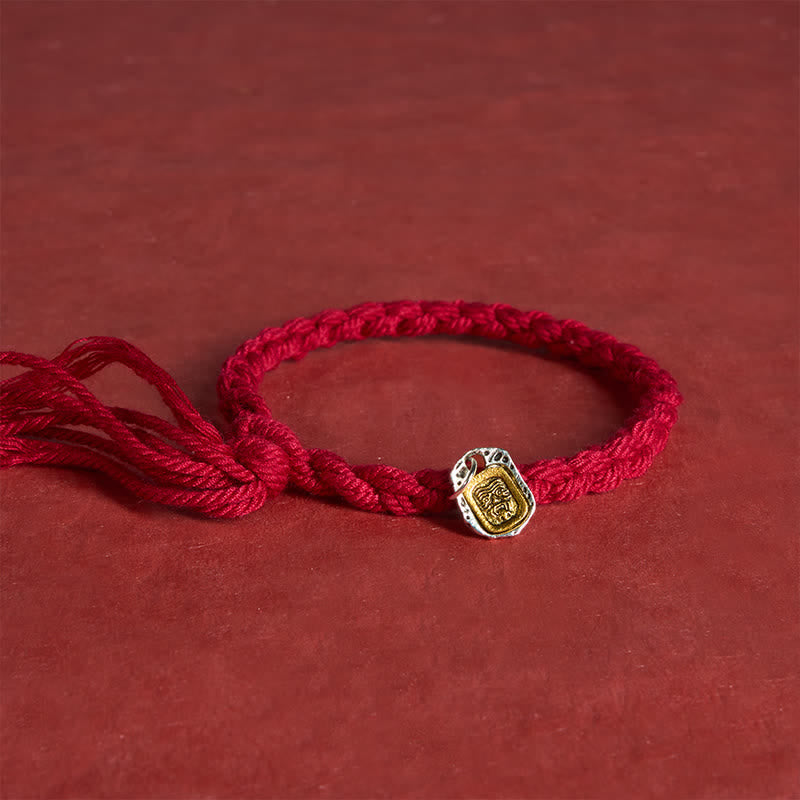 Copper Accent Red String Harmonic Connection Bracelet