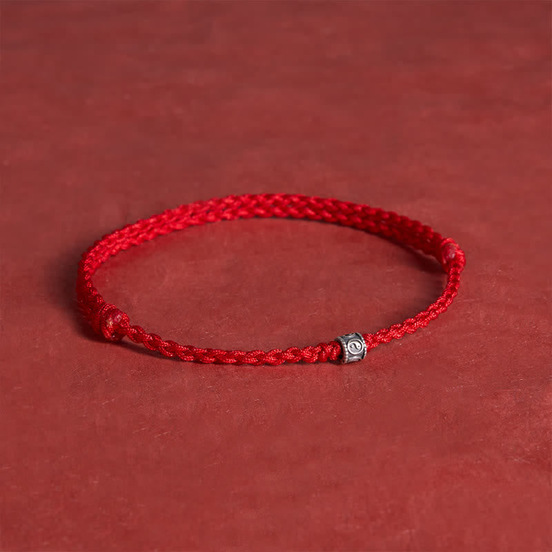 Black Red String 925 Sterling Silver Yin Yang Protection Bracelet Anklet