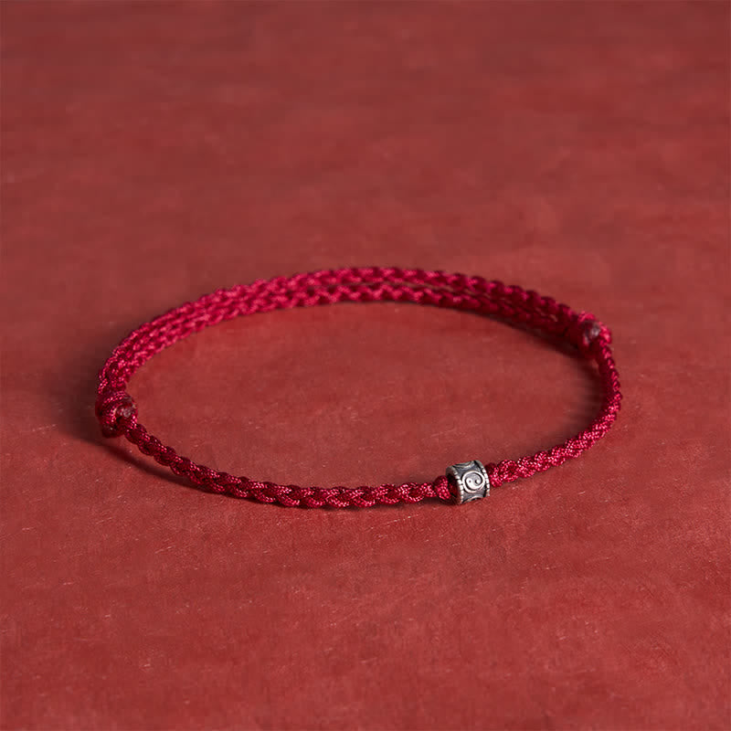 Black Red String 925 Sterling Silver Yin Yang Protection Bracelet Anklet