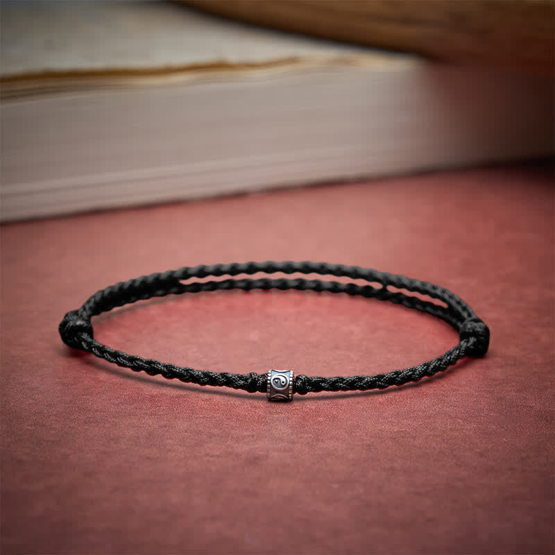 Black Red String 925 Sterling Silver Yin Yang Protection Bracelet Anklet