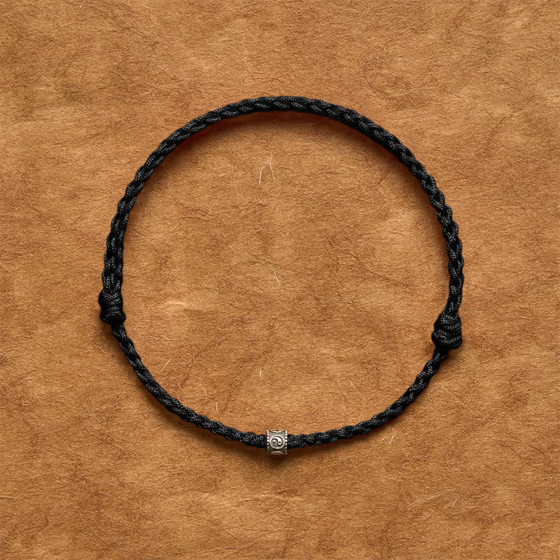 Black Red String 925 Sterling Silver Yin Yang Protection Bracelet Anklet