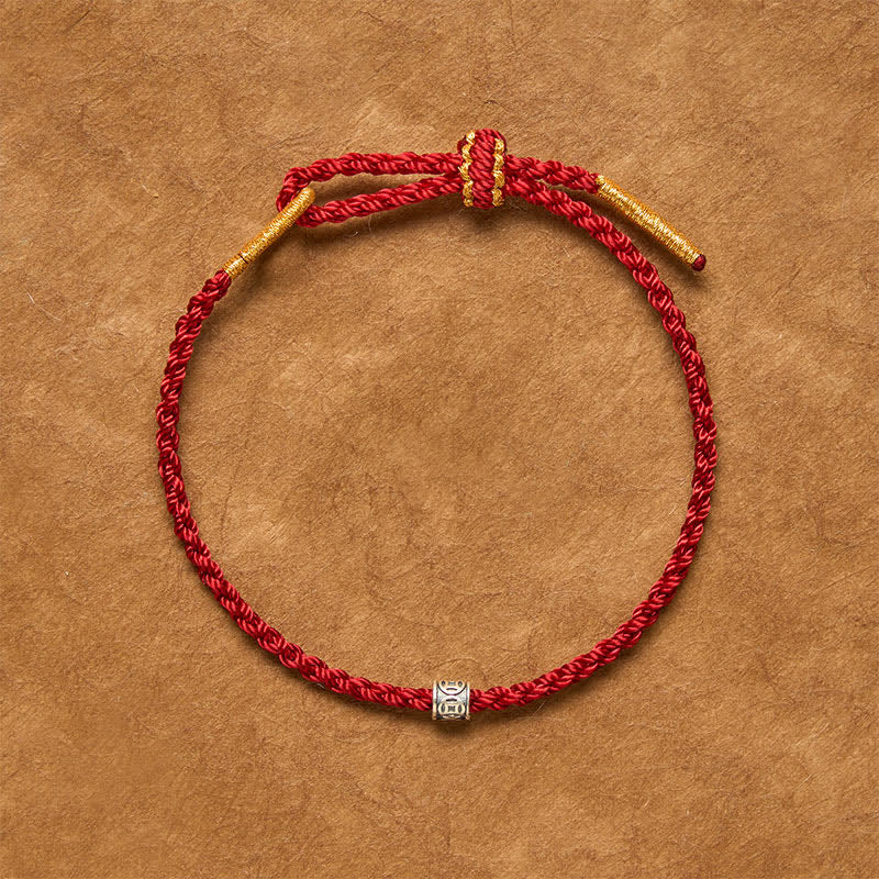 Black Red String 925 Sterling Silver Chinese Coin Protection Minimalist Bracelet