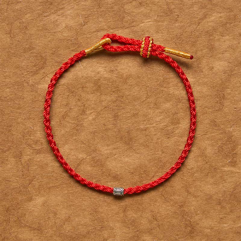 Red String 925 Sterling Silver Koi Fish Protection Bracelet
