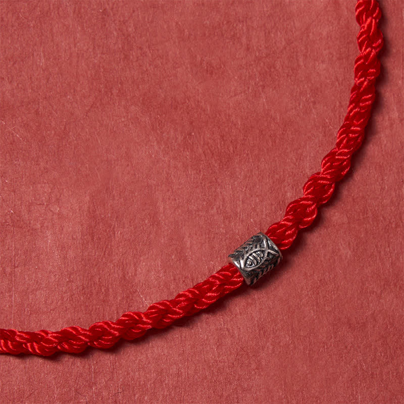 Red String 925 Sterling Silver Koi Fish Protection Bracelet