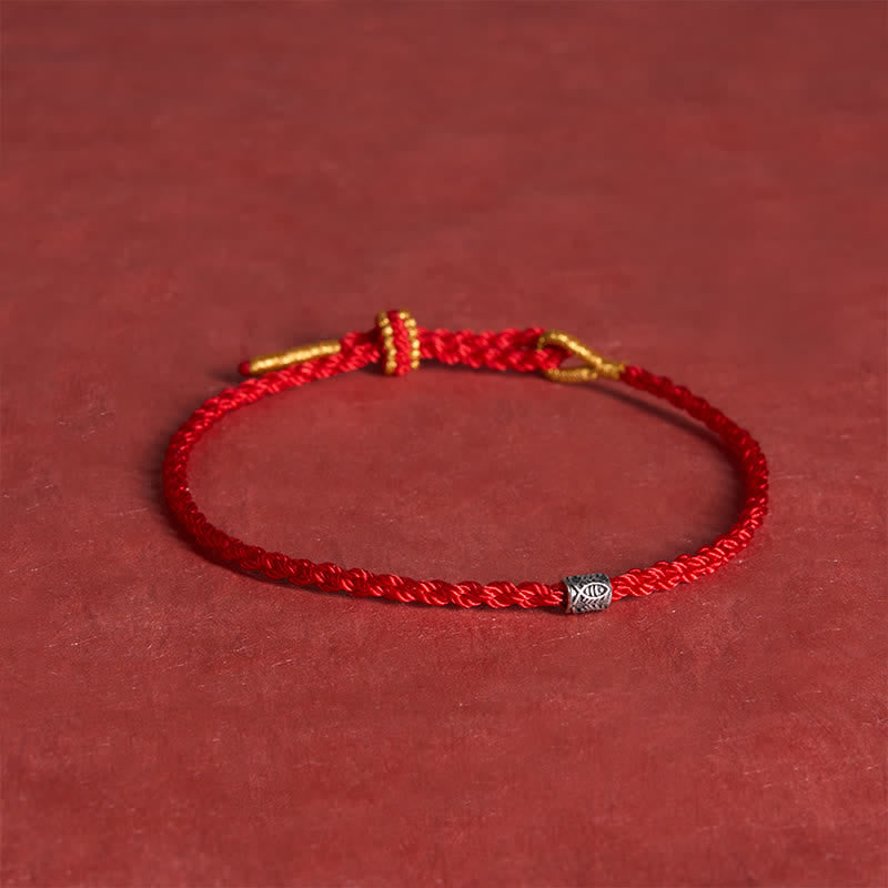 Red String 925 Sterling Silver Koi Fish Protection Bracelet