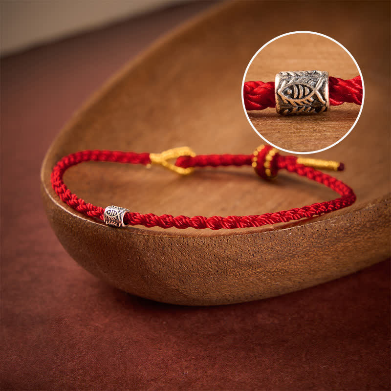 Red String 925 Sterling Silver Koi Fish Protection Bracelet