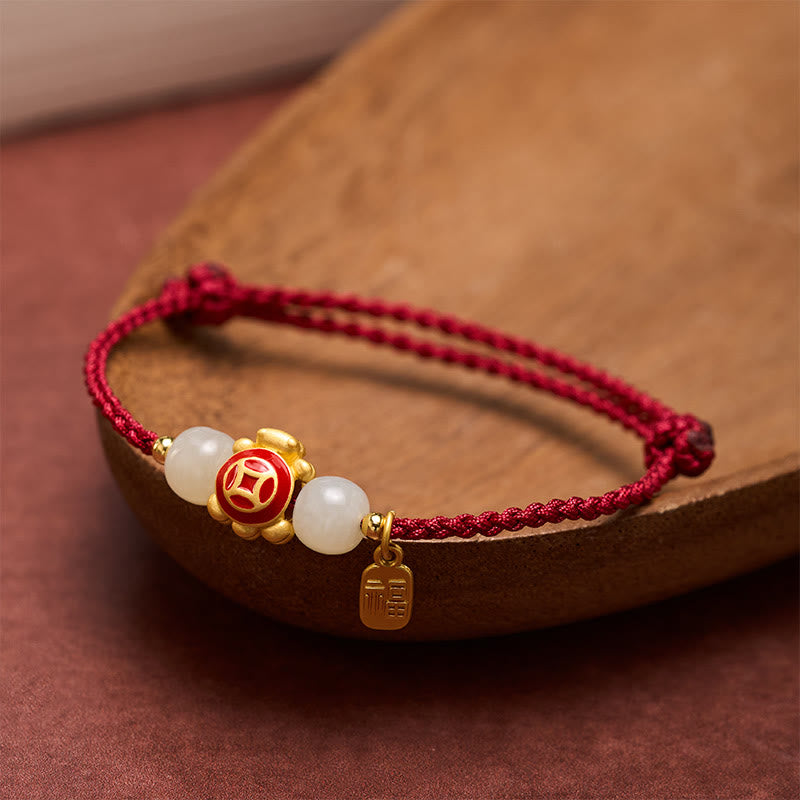Turtle Red String Hand-Woven Strength Bracelet