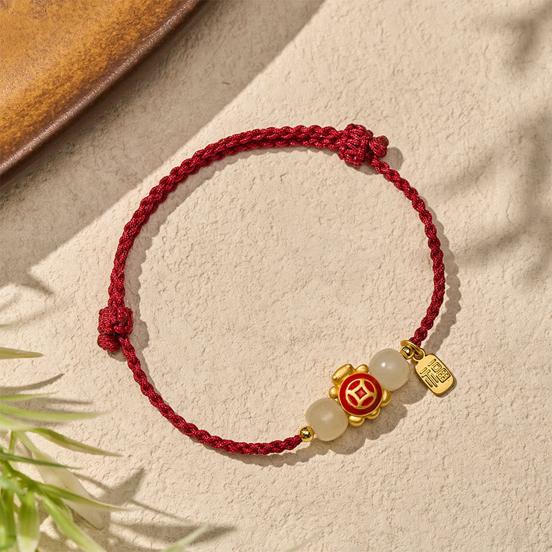 Turtle Red String Hand-Woven Strength Bracelet