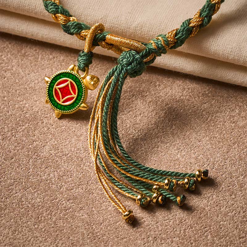 Yellow Green Turtle String Hand-Woven Bracelet