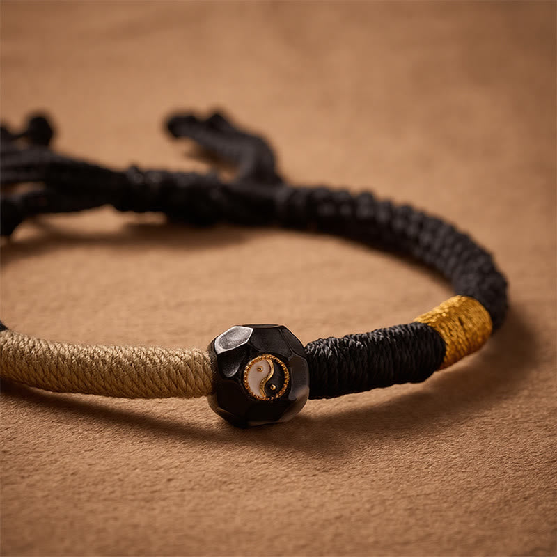 Black and White Fire Agate String Balance Bracelet