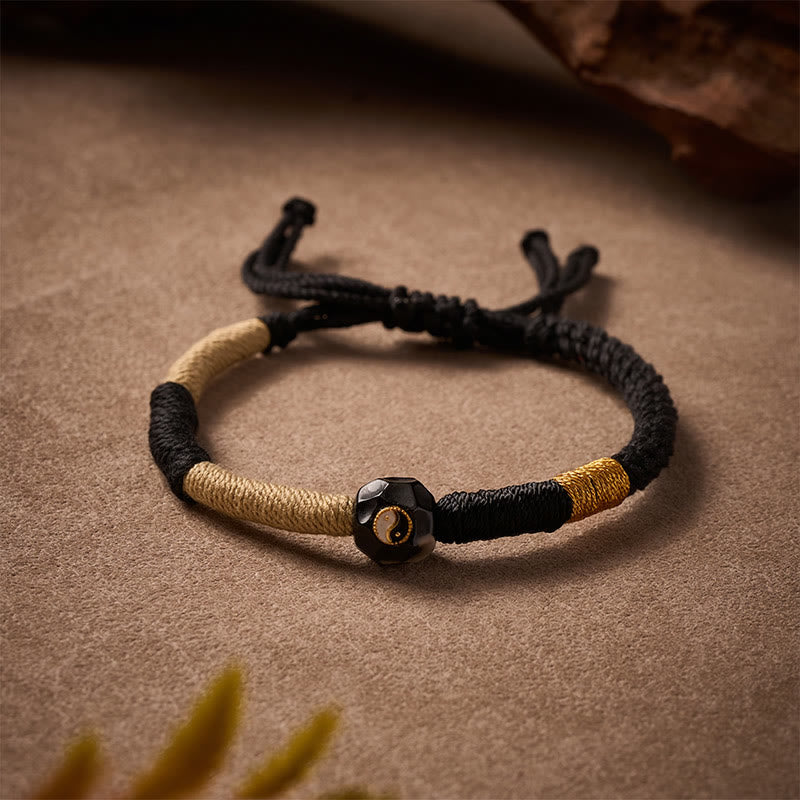 Black and White Fire Agate String Balance Bracelet