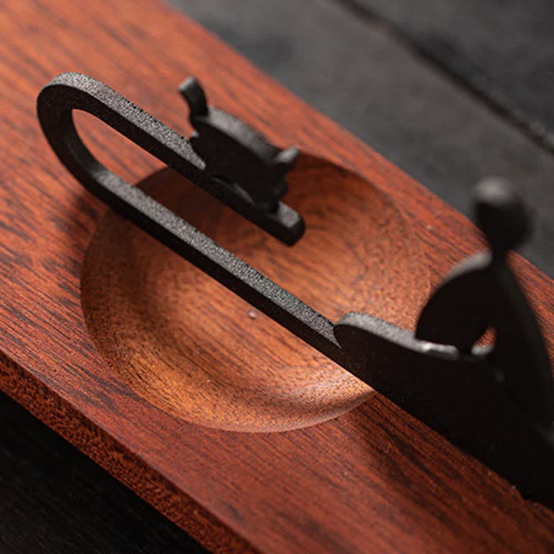 Zen Monk Natural Wood and Iron Meditation Incense Burner