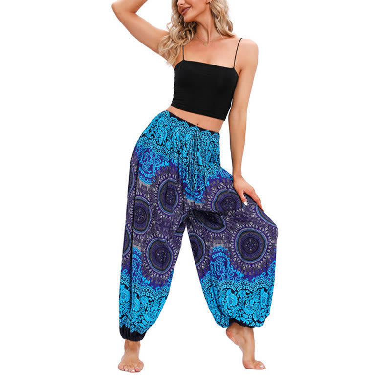 Casual Loose Compass Pattern Harem Trousers Women's Yoga Pants