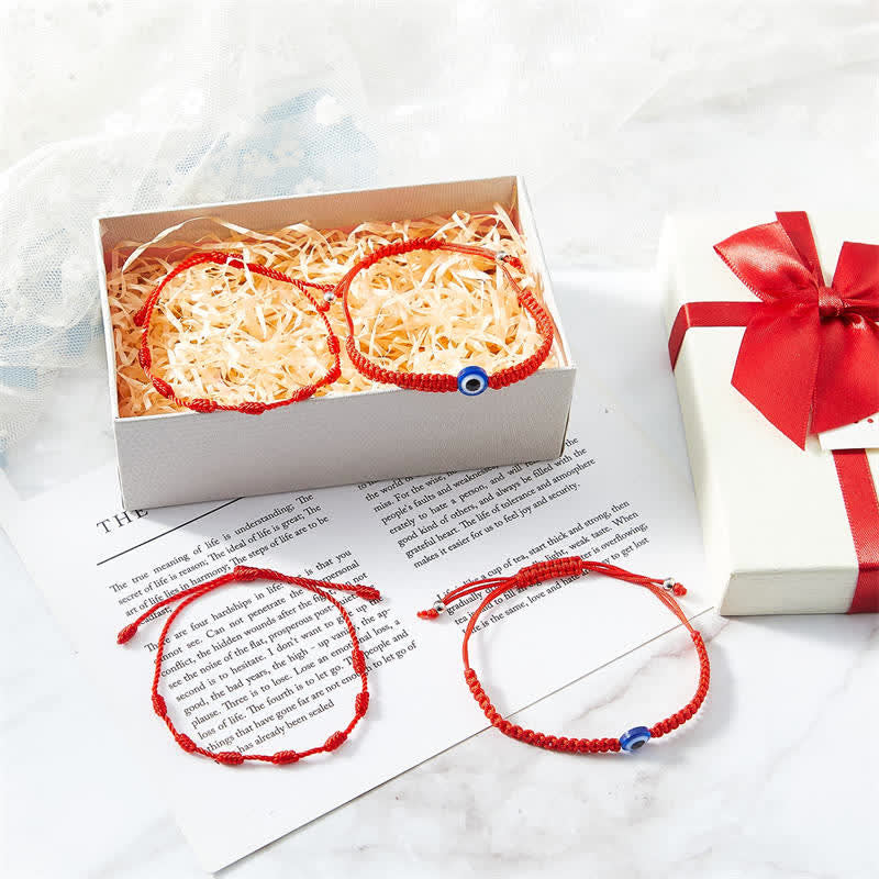 4Pcs Evil Eye Seven Knot Red String Protection Bracelet