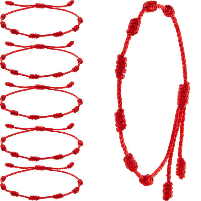 4Pcs Evil Eye Seven Knot Red String Protection Bracelet