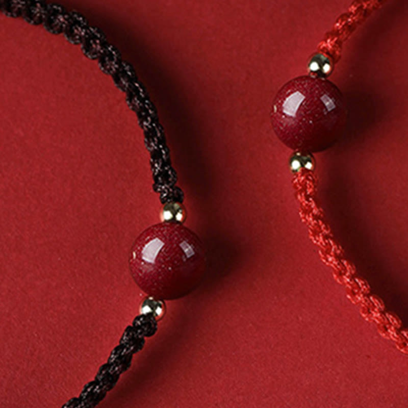 Lucky Cinnabar Bead Blessing Red String Bracelet
