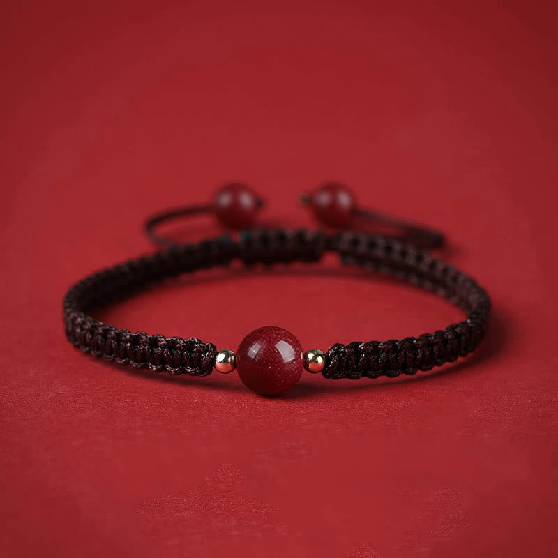 Lucky Cinnabar Bead Blessing Red String Bracelet