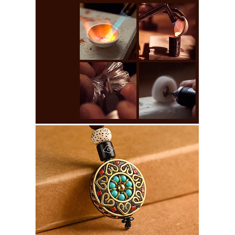 Tibetan Om Mani Padme Hum Bodhi Seed Peace Key Chain