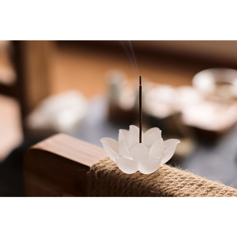 Mini Lotus Liuli Crystal Meditation Stick Incense Burner