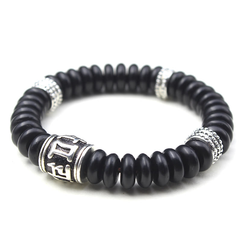 Natural Tibetan Coconut Shell Om Mani Padme Hum Positive Bracelet