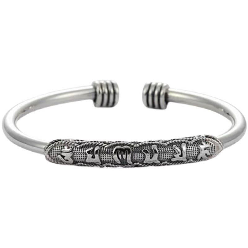 Om Mani Padme Hum Engraved Peace Cuff Bracelet Bangle