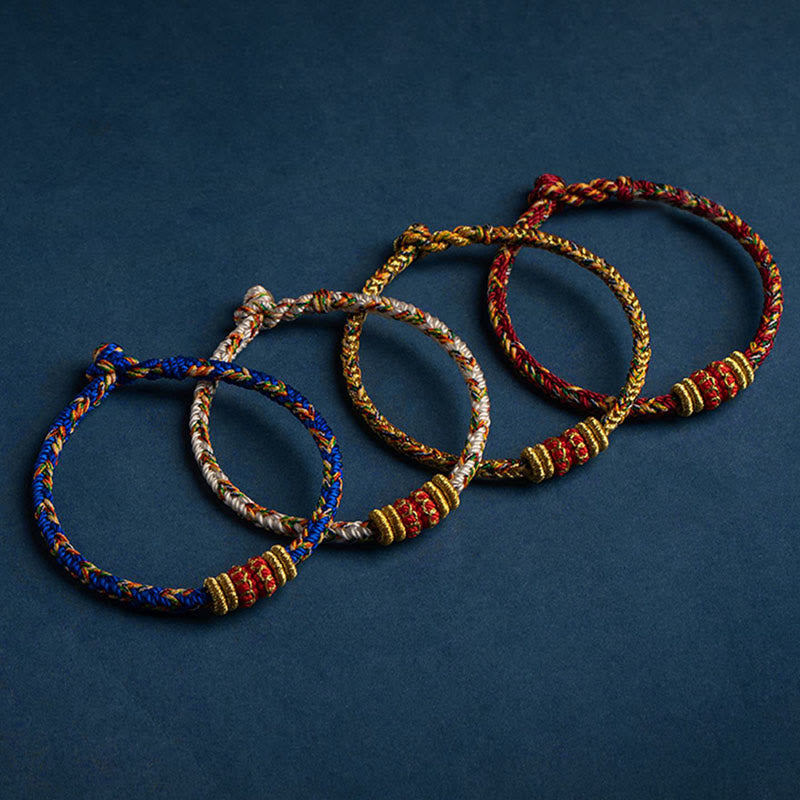 Tibet Handmade Chinese Zodiac Luck Strength Braided String Bracelet