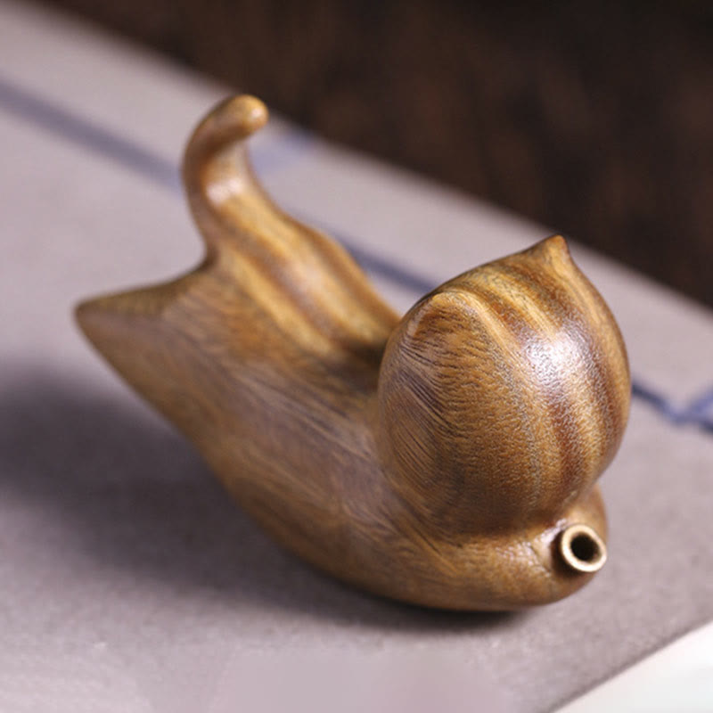 Green Sandalwood Cute Cat Pattern Soothing Stick Incense Burner Decoration