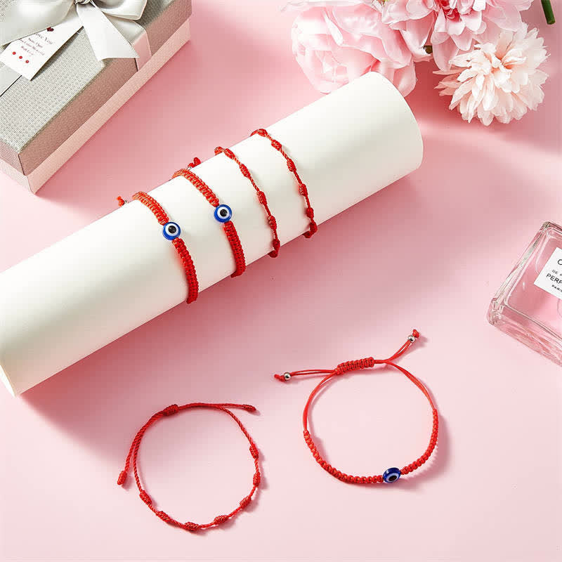 4Pcs Evil Eye Seven Knot Red String Protection Bracelet