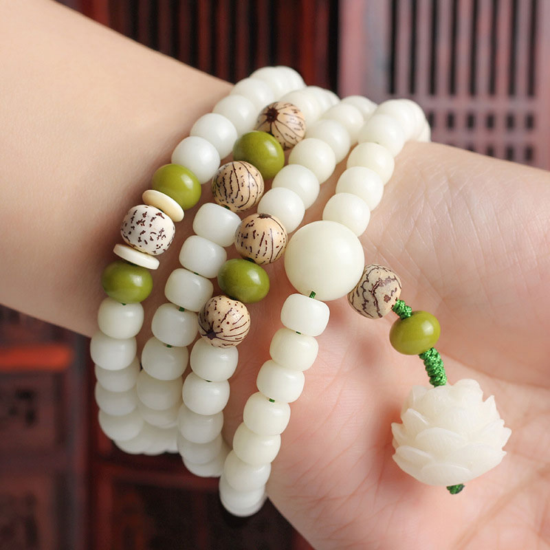 "Hoping for Serenity and Mindfulness" Bodhi Lotus Mala Includes Gift Message Card