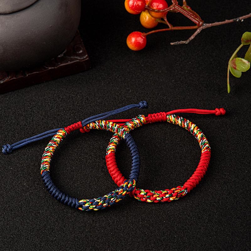 Tibetan Handmade Colorful King Kong Knot Luck Braid String Bracelet