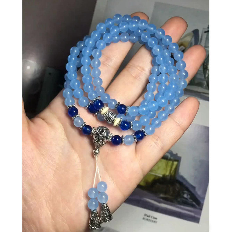 108 Beads Blue Crystal Bracelet Mala