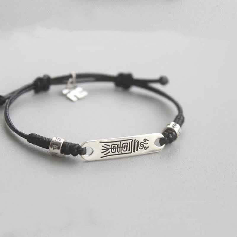 925 Sterling Silver Red String Luck Strength Braid Bracelet