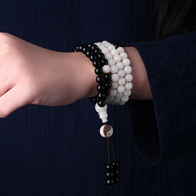 Ebony YinYang Protection Necklace Mala