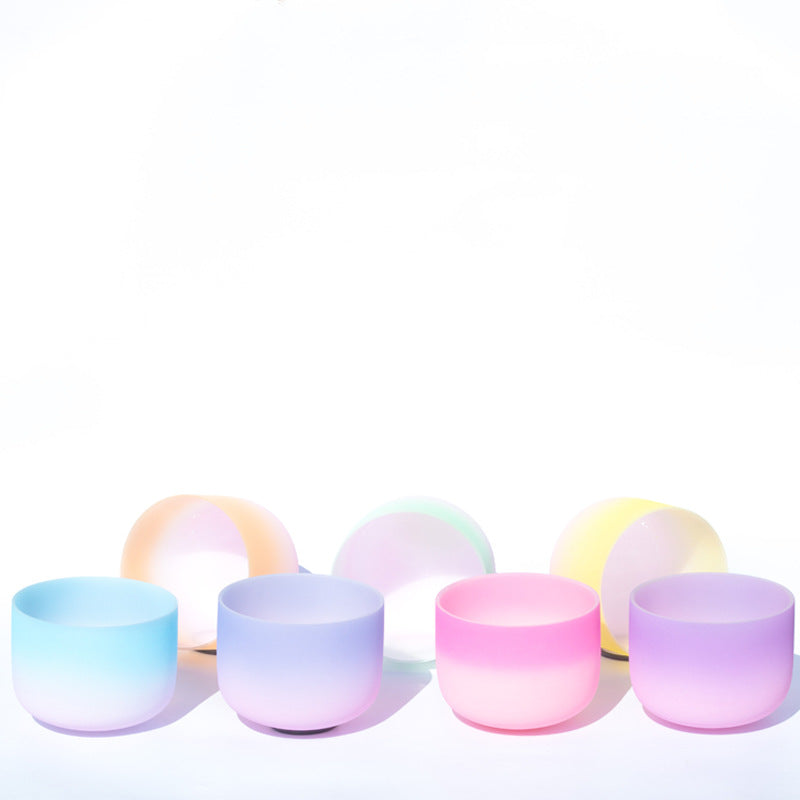Tibetan Crystal Sound Bowl Candy Color Handcrafted for Yoga and Mindfulness Meditation Singing Bowl