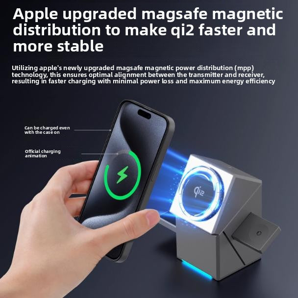 Qi2 マグネット式 3-in-1 ワイヤレス充電器