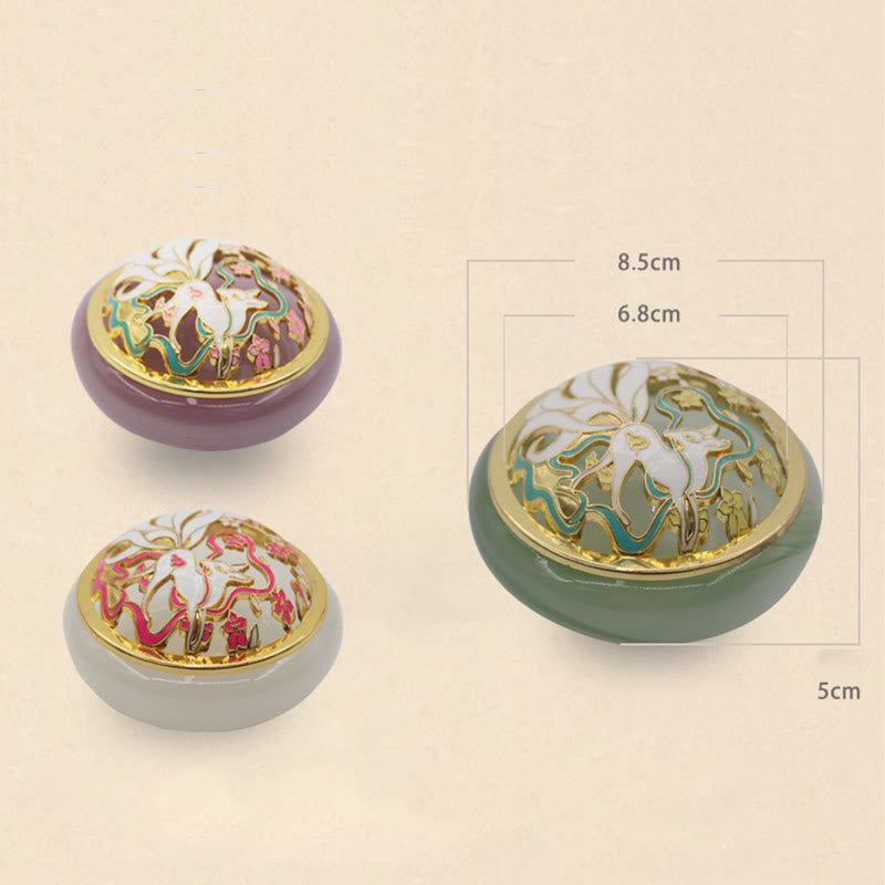 Nine Tailed Fox Liuli Crystal Meditation Incense Burner