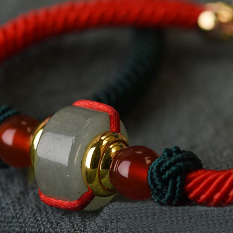 Tibetan Green Aventurine Luck Braid String Bracelet