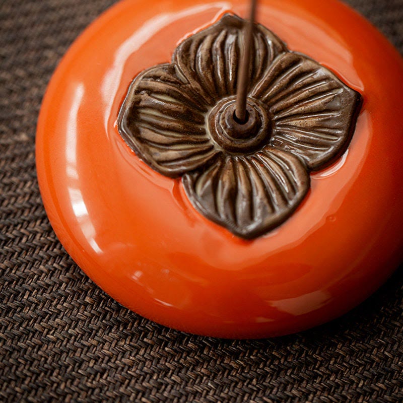 Persimmon Ceramic Meditation Incense Burner Incense Holders