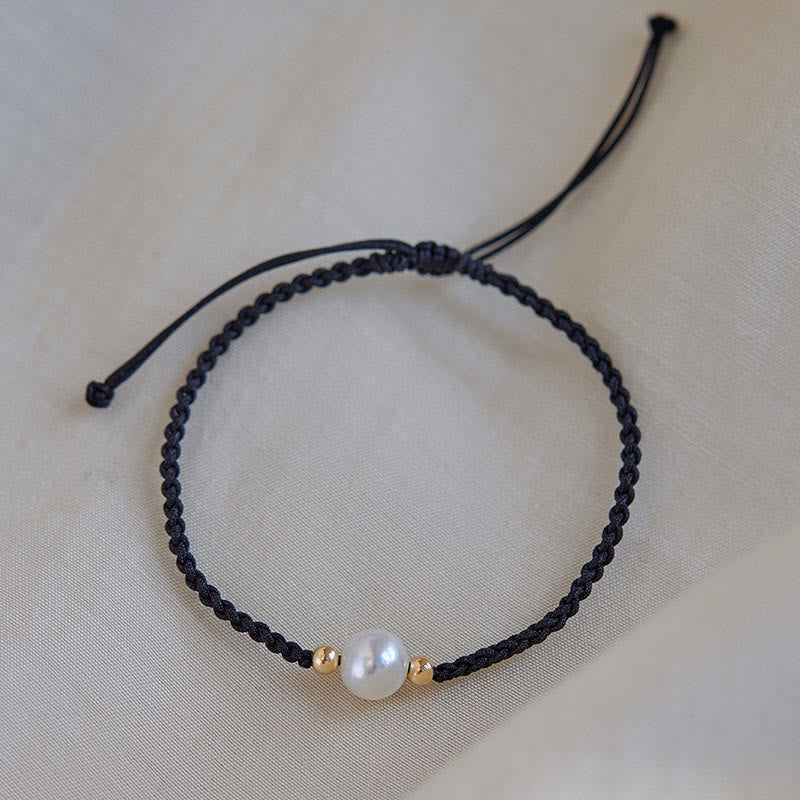 Natural Pearl Bead Luck Braid String Bracelet